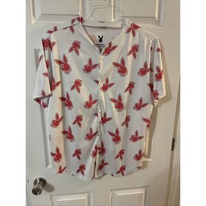 Playboy White And Pink Bunnies Jersey Large